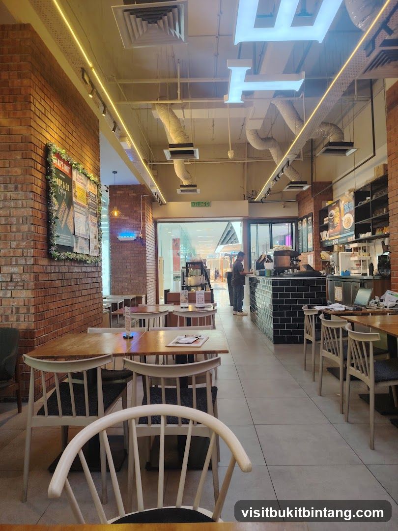 Cafe Interior with Seating and Counter