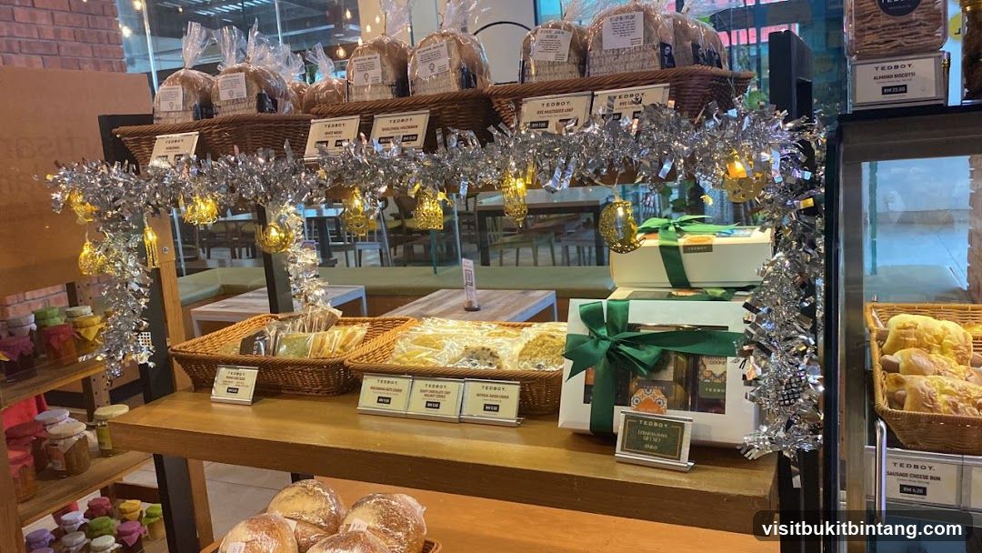 Bakery Display with Holiday Decorations