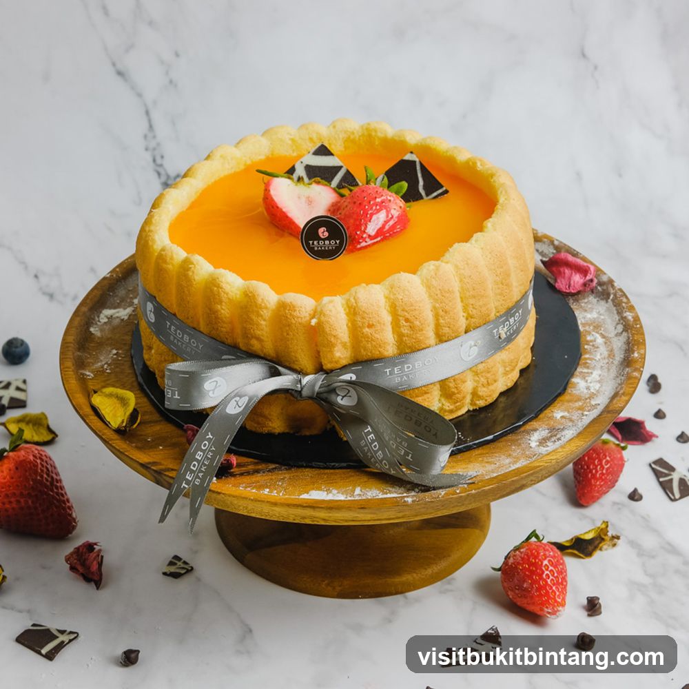 Orange Jelly Cake with Strawberries