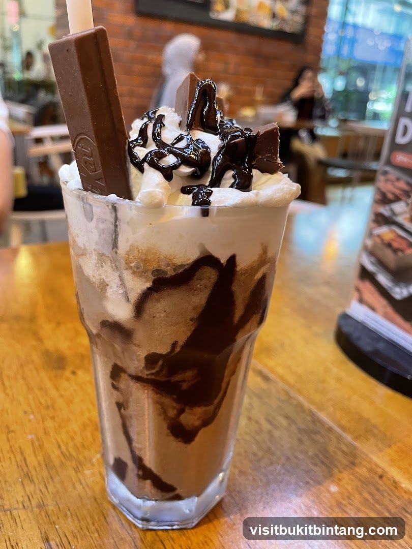 Chocolate milkshake with Kit Kat