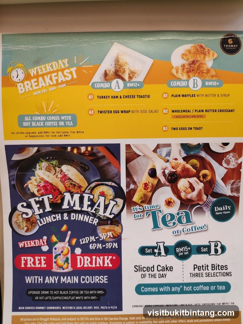 Tedboy Bakery Menu