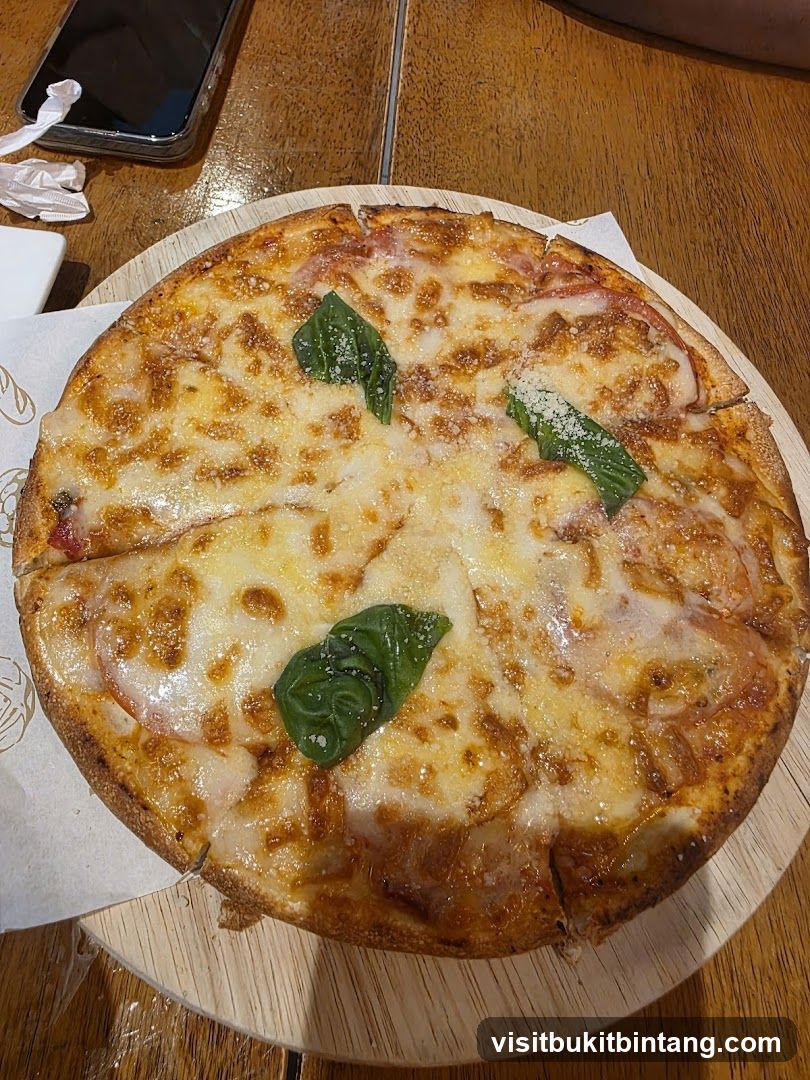 Pizza with Basil and Cheese