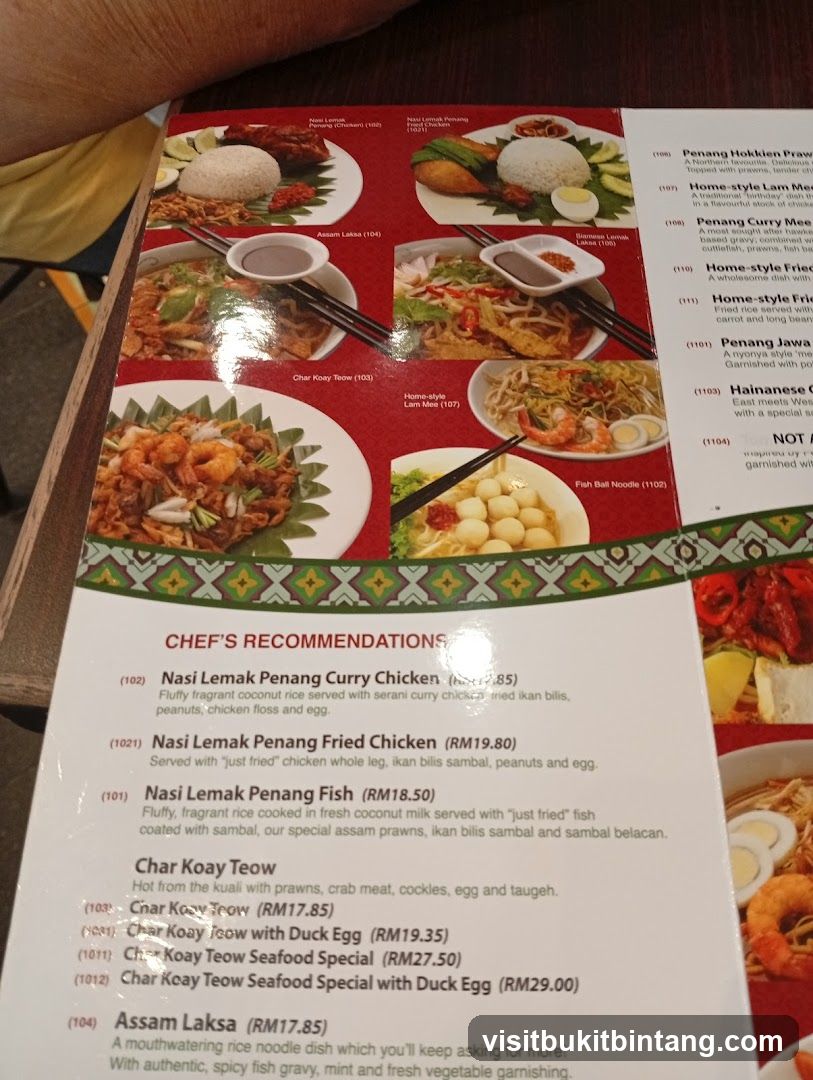 CHEF'S RECOMMENDATIONS