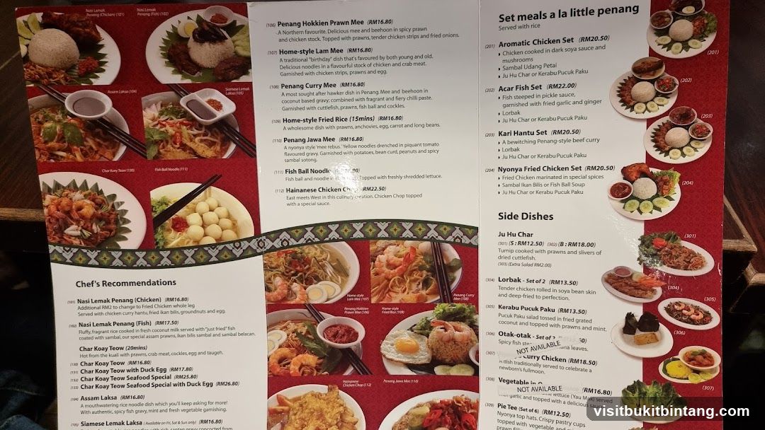 Set meals a la little penang