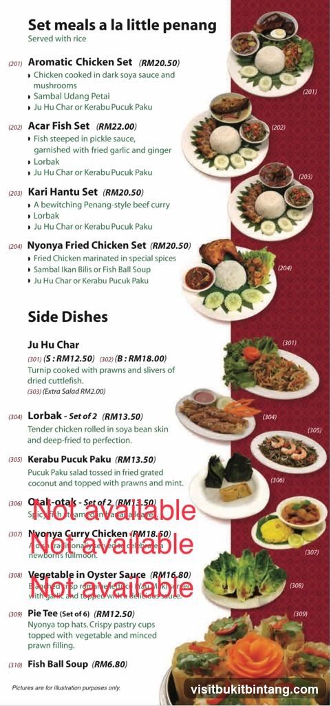 Set meals a la little penang