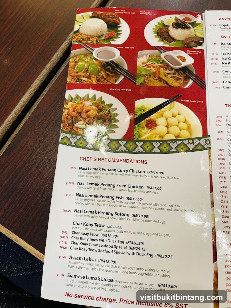 CHEF'S RECOMMENDATIONS