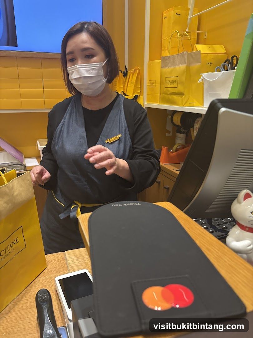 Cashier at L'Occitane