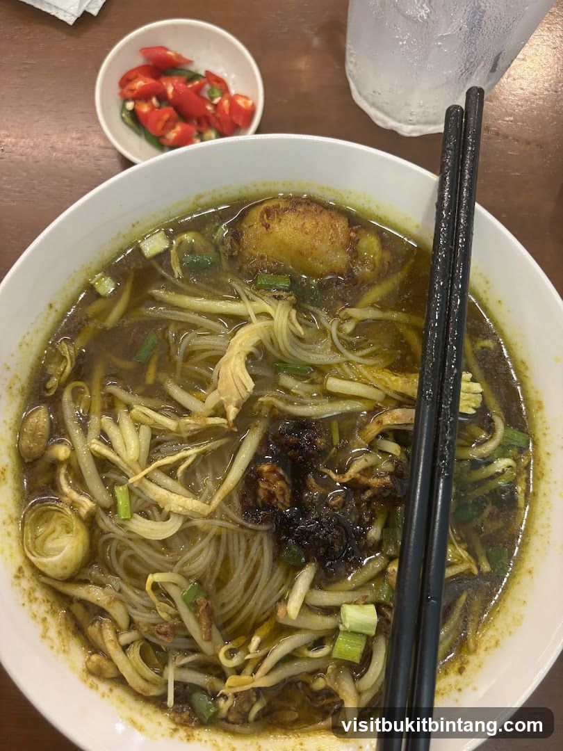 Noodle Soup with Chili and Drink