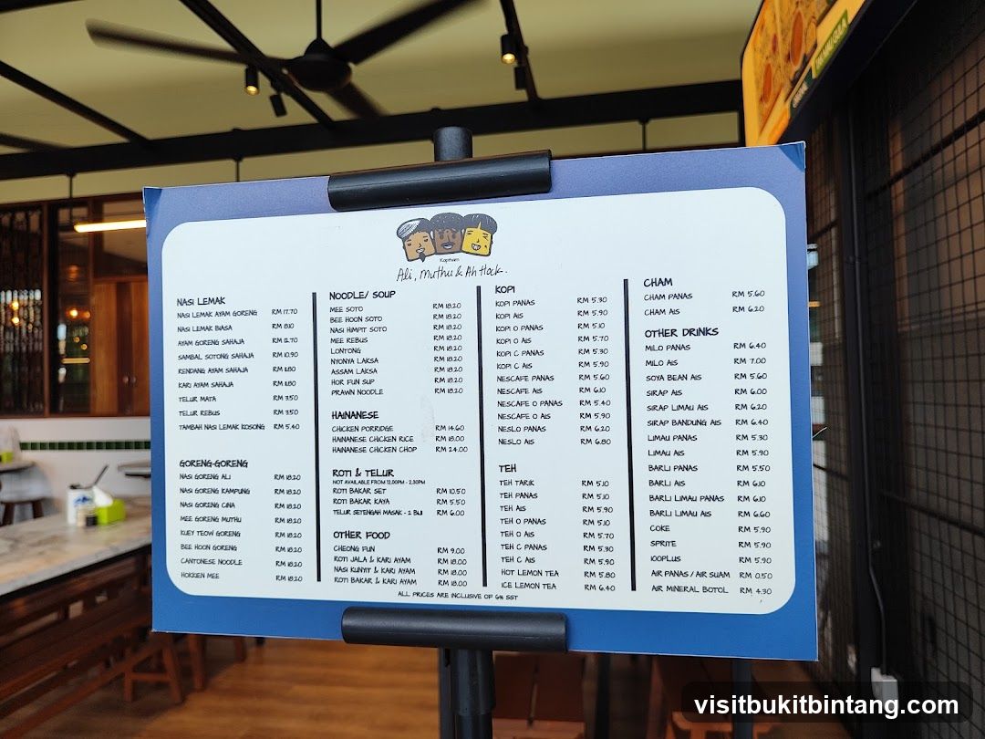 Ali, Muthu & Ah Hack Menu