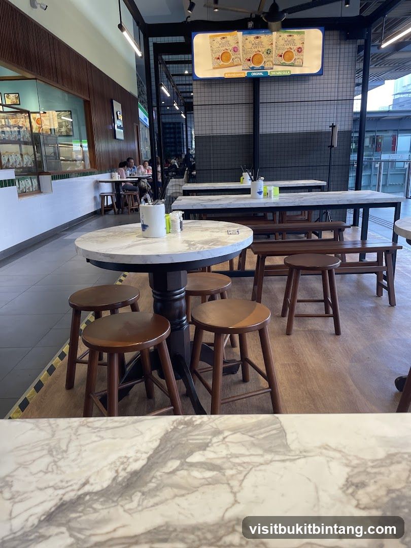 Cafe Interior with White Coffee Advertisement