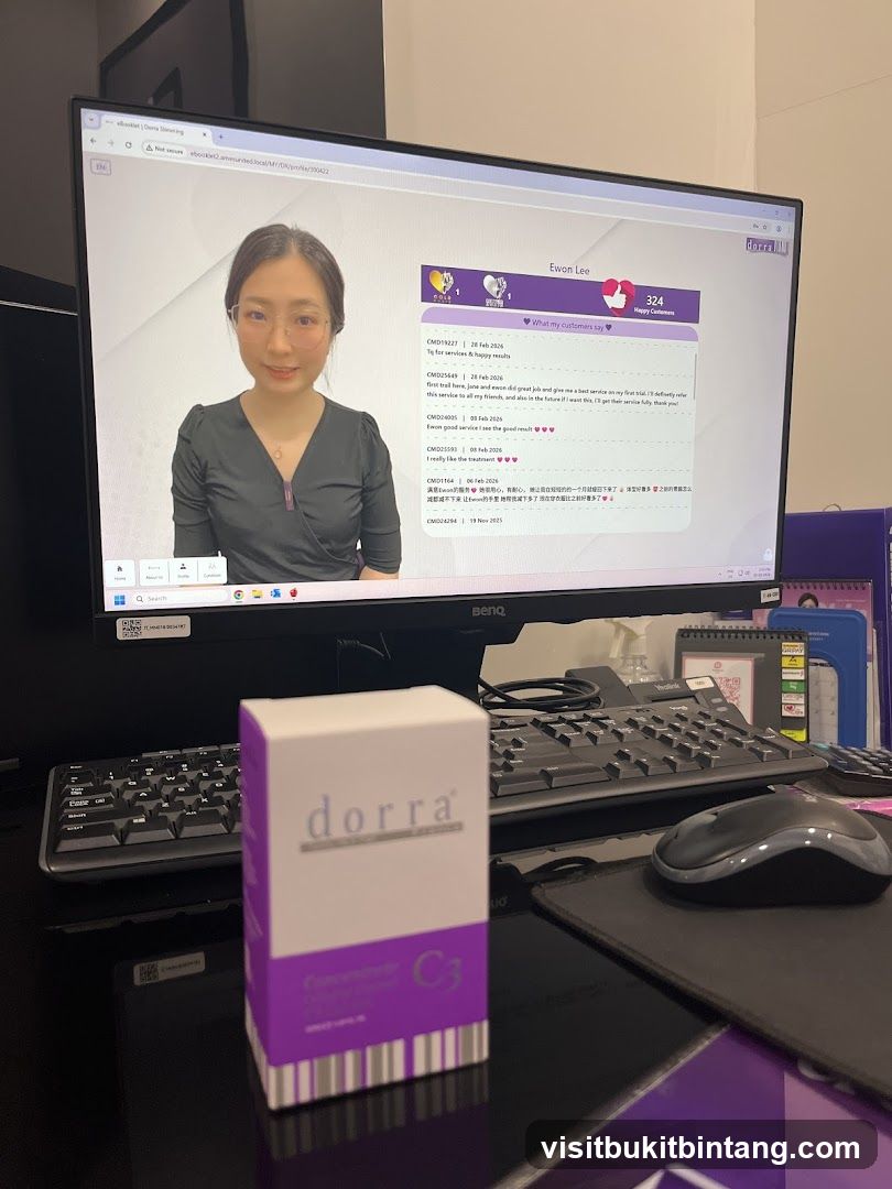 Computer Screen with Customer Reviews and Product Box