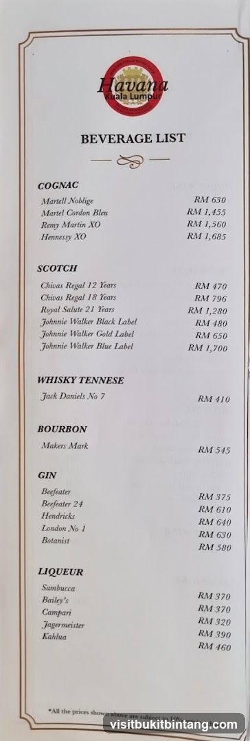 BEVERAGE LIST