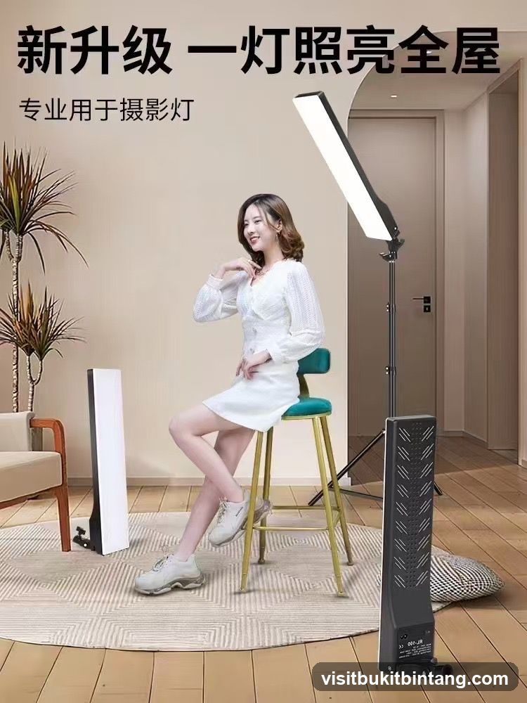Woman Posing with Photography Lights