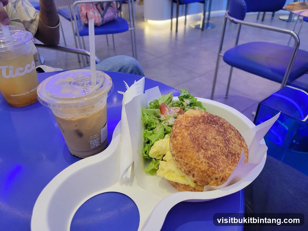 Iced Coffee and Sandwich