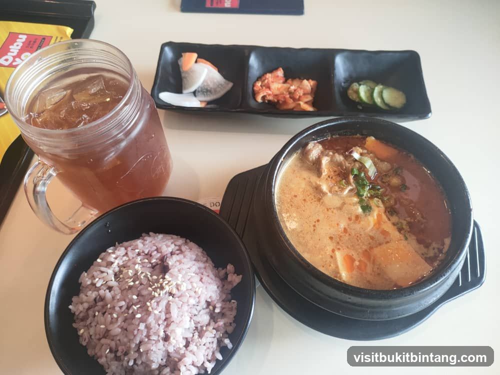 Korean Meal with Rice and Soup