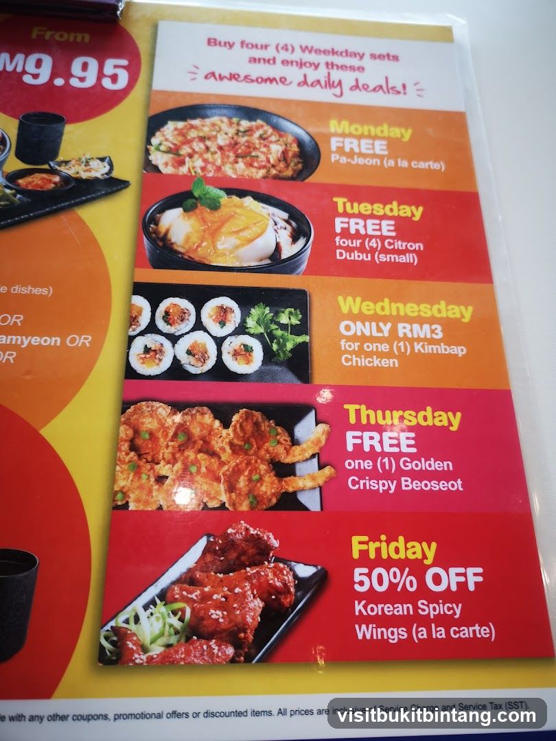 Weekday Set Deals