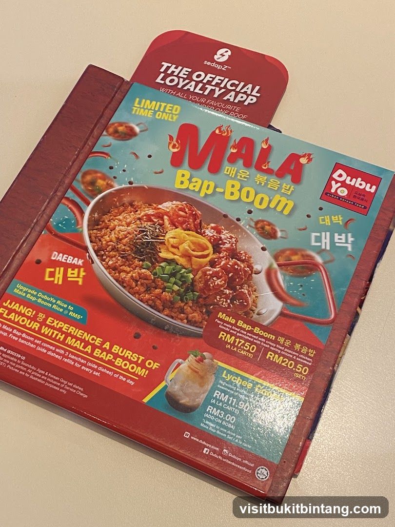 Mala Bap-Boom Menu