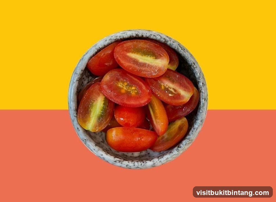 Bowl of Sliced Cherry Tomatoes