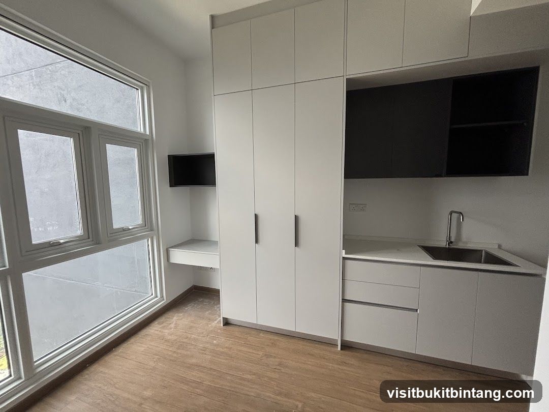 Modern Kitchenette with Built-in Storage
