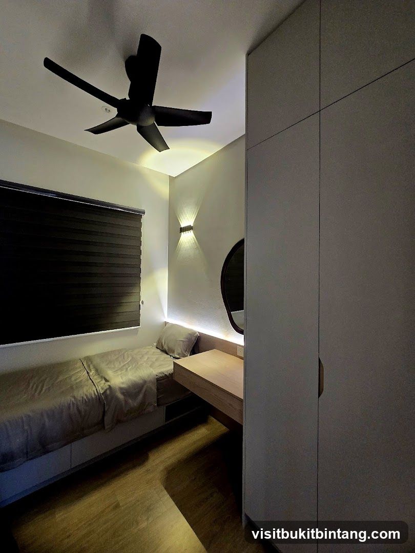 Modern Bedroom with Built-in Furniture
