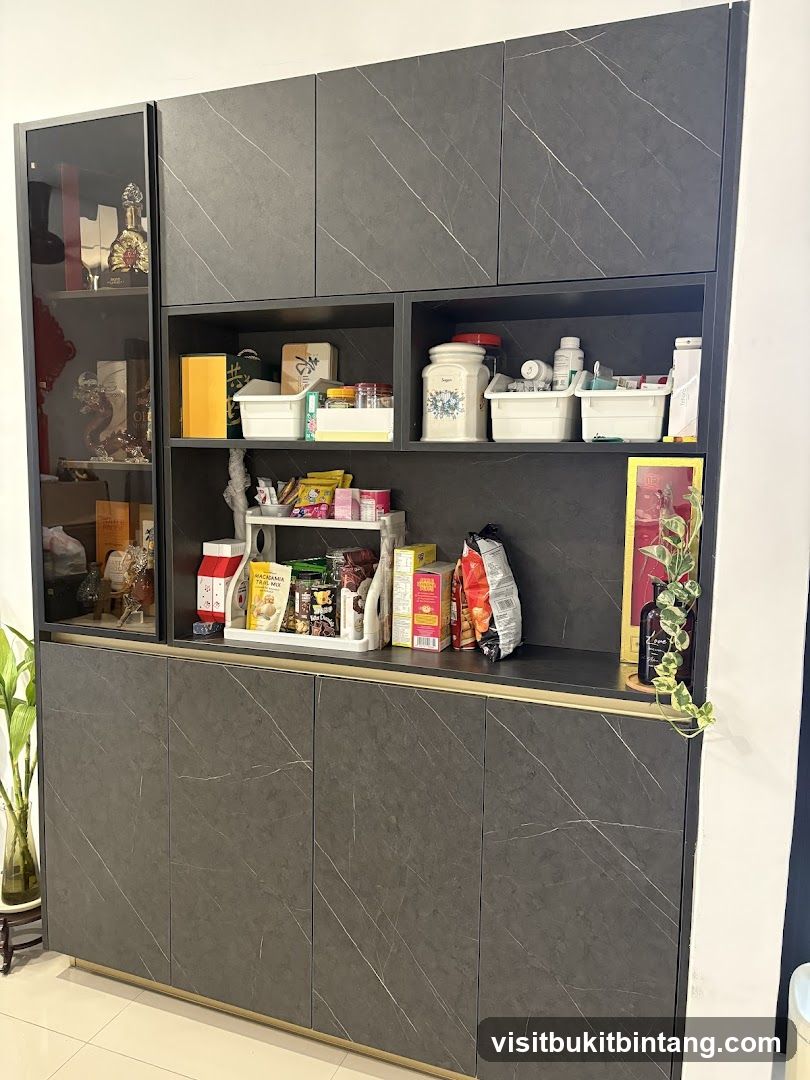 Kitchen Cabinet with Assorted Items