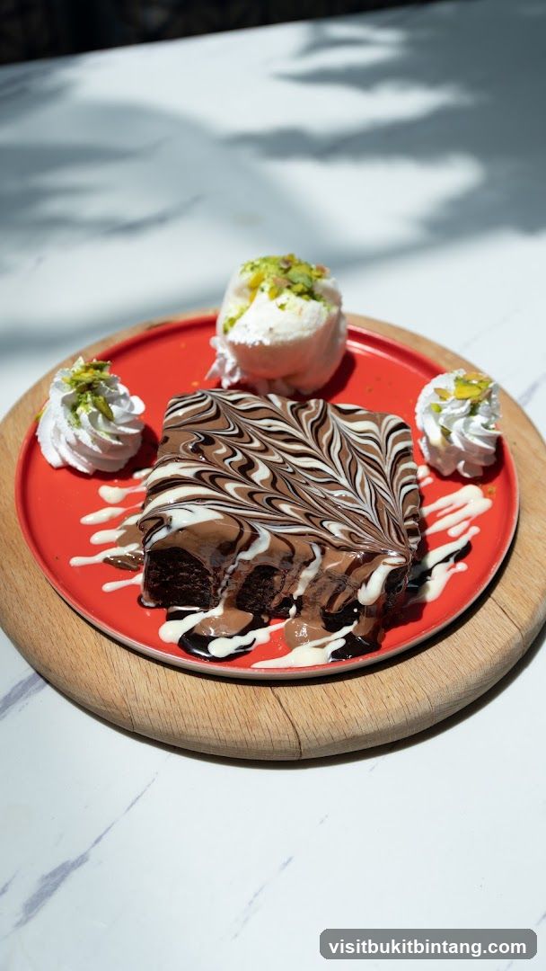 Chocolate Brownie with Ice Cream and Whipped Cream