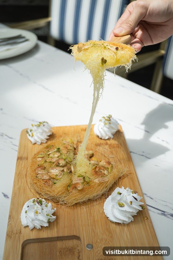 Knafeh with Pistachios and Whipped Cream