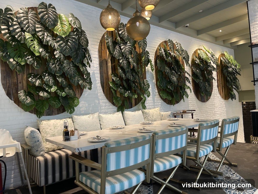 Restaurant Interior with Greenery Decor
