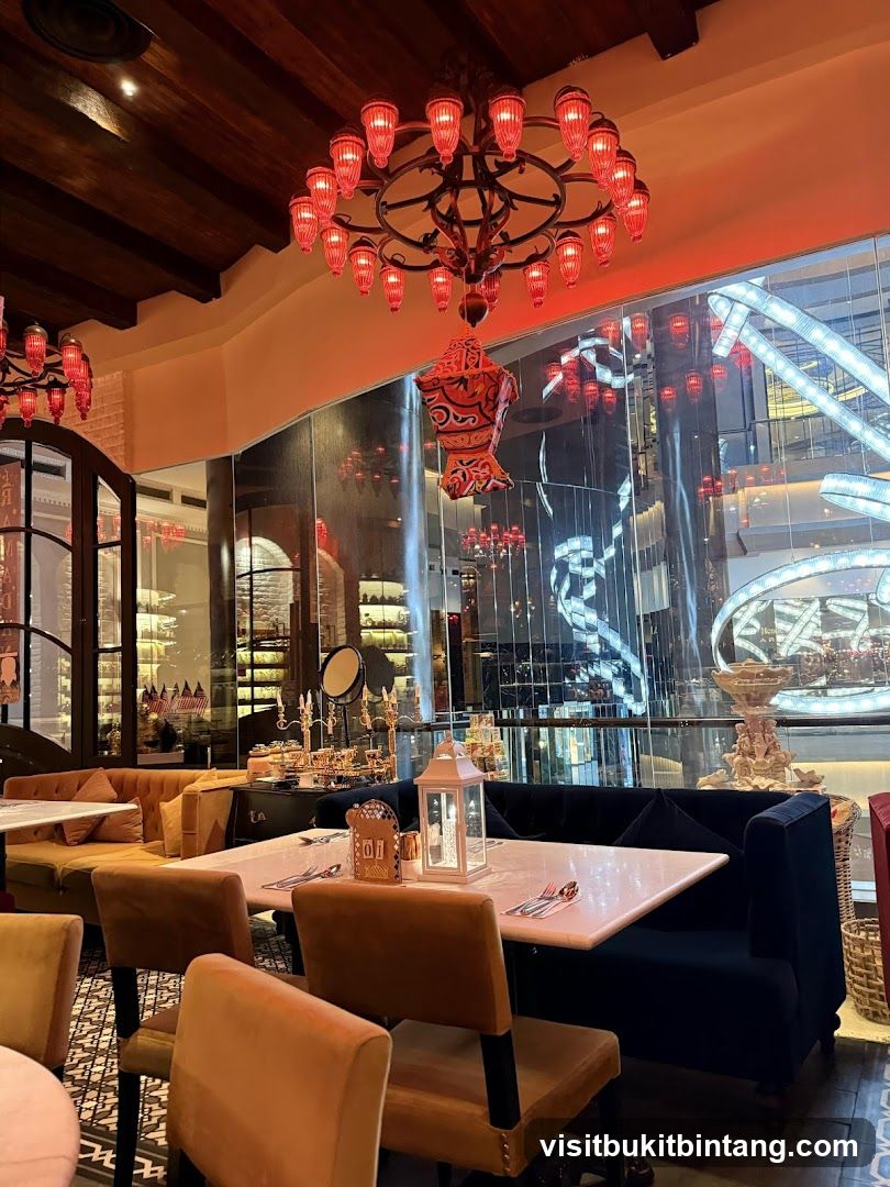 Restaurant Interior with Red Lanterns