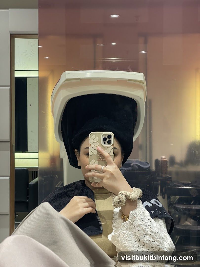 Woman Under Hair Steamer