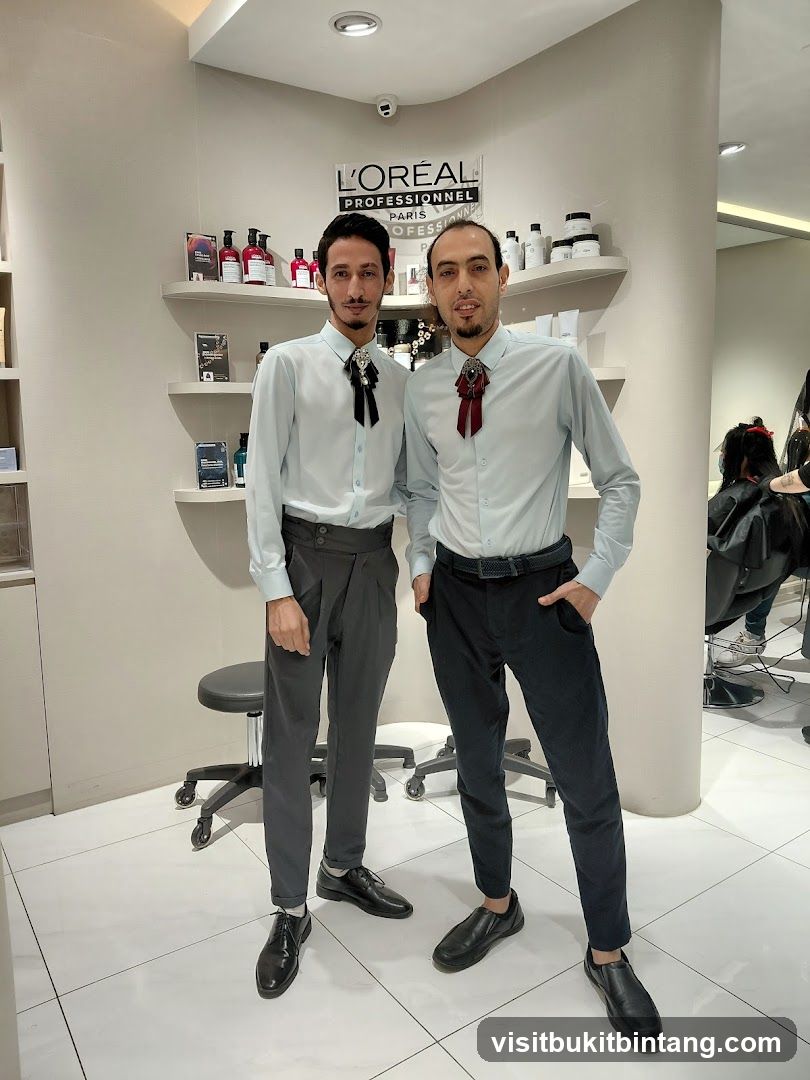 Two men in a salon