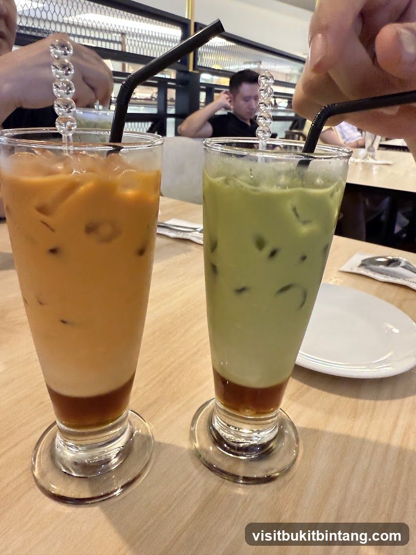 Two Iced Drinks on a Table