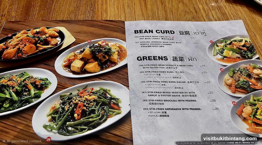 Bean Curd and Greens Menu