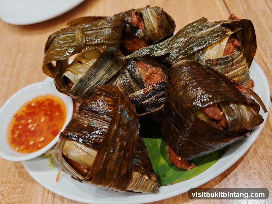 Chicken wrapped in pandan leaves