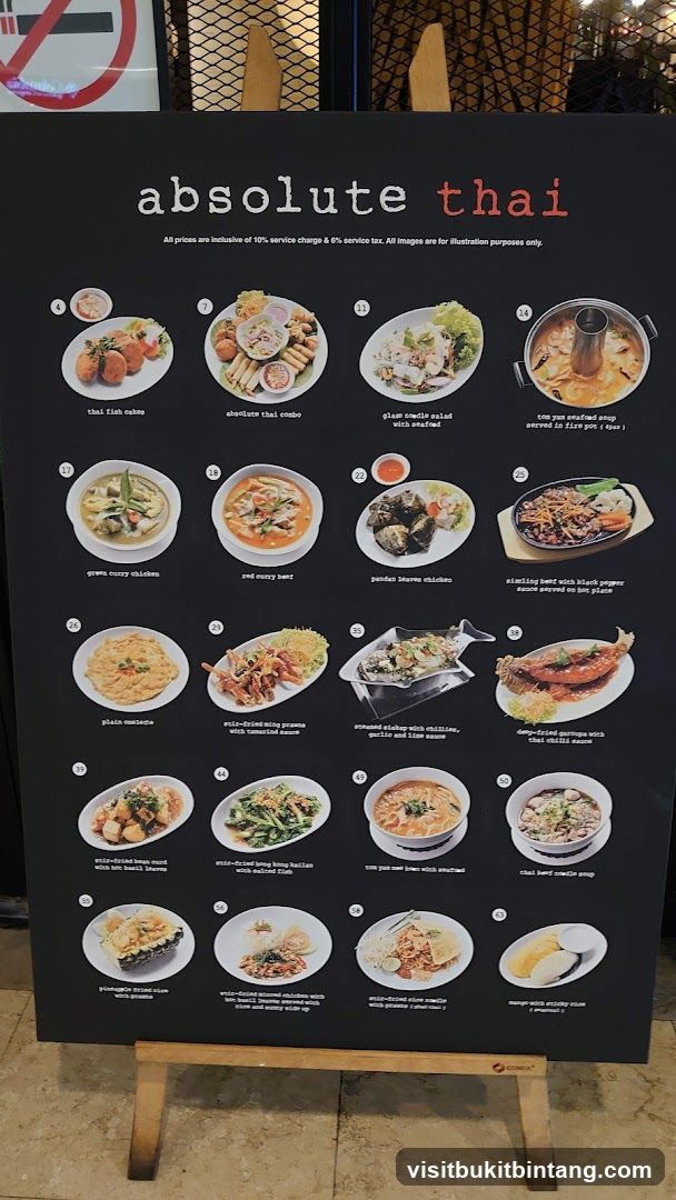 Absolute Thai Menu