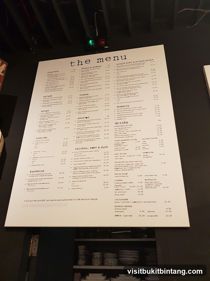 the menu