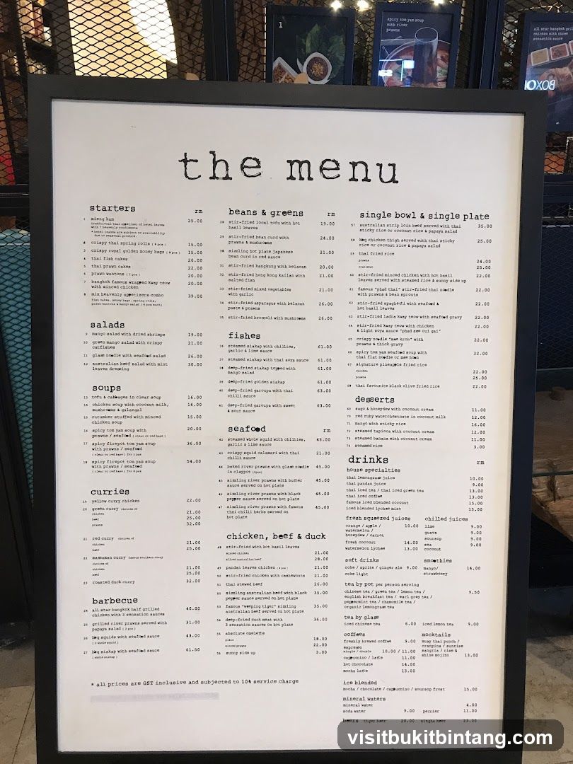 the menu