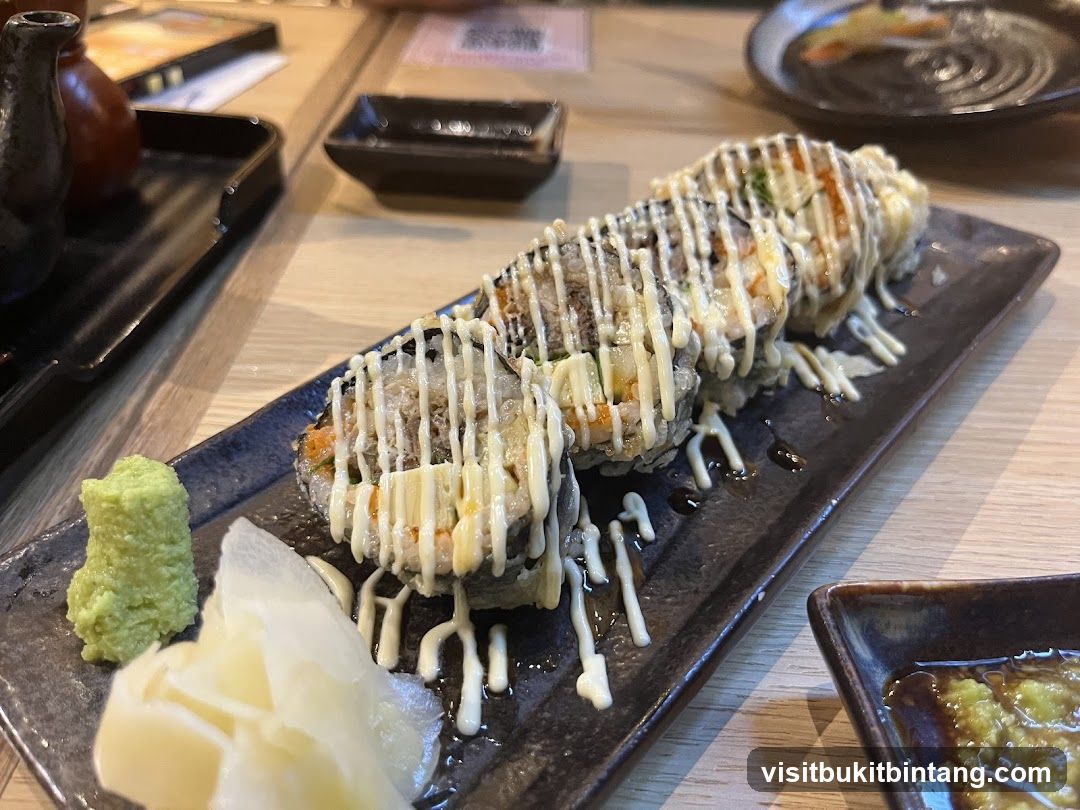 Sushi Roll with Wasabi and Ginger