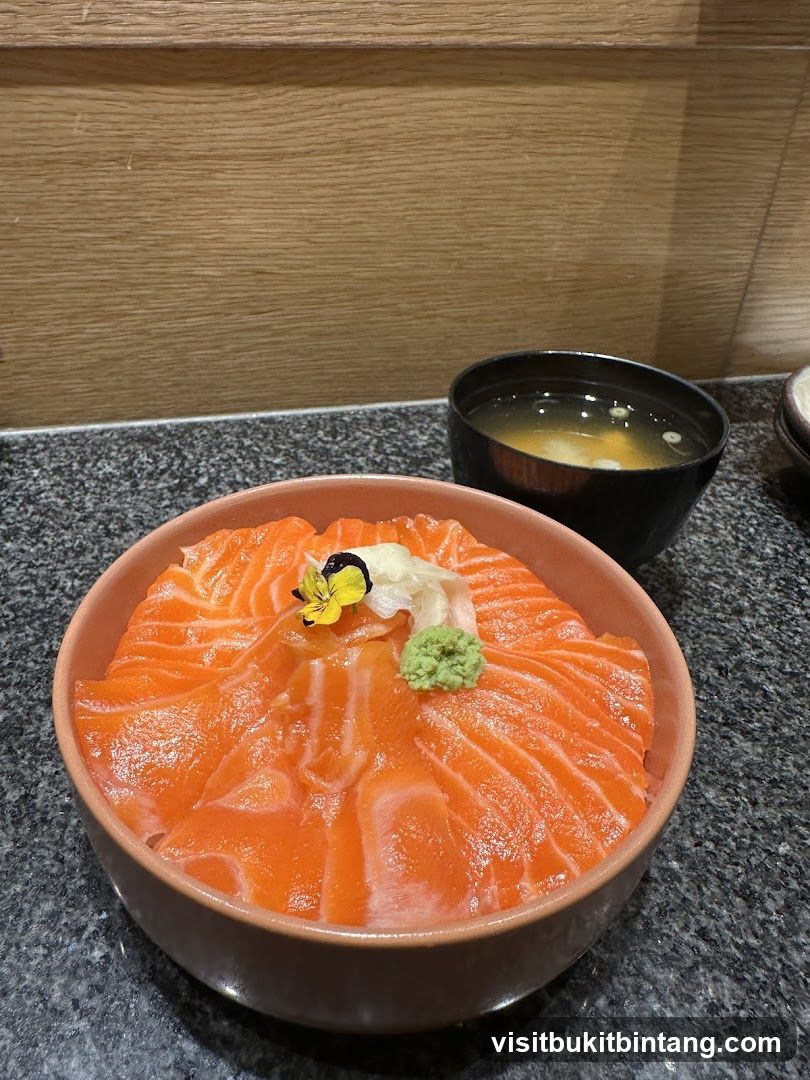 Salmon Donburi with Miso Soup
