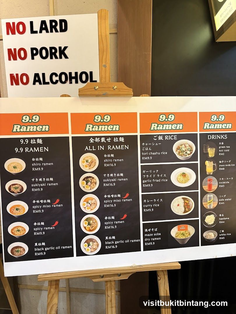 Ramen and Rice Menu