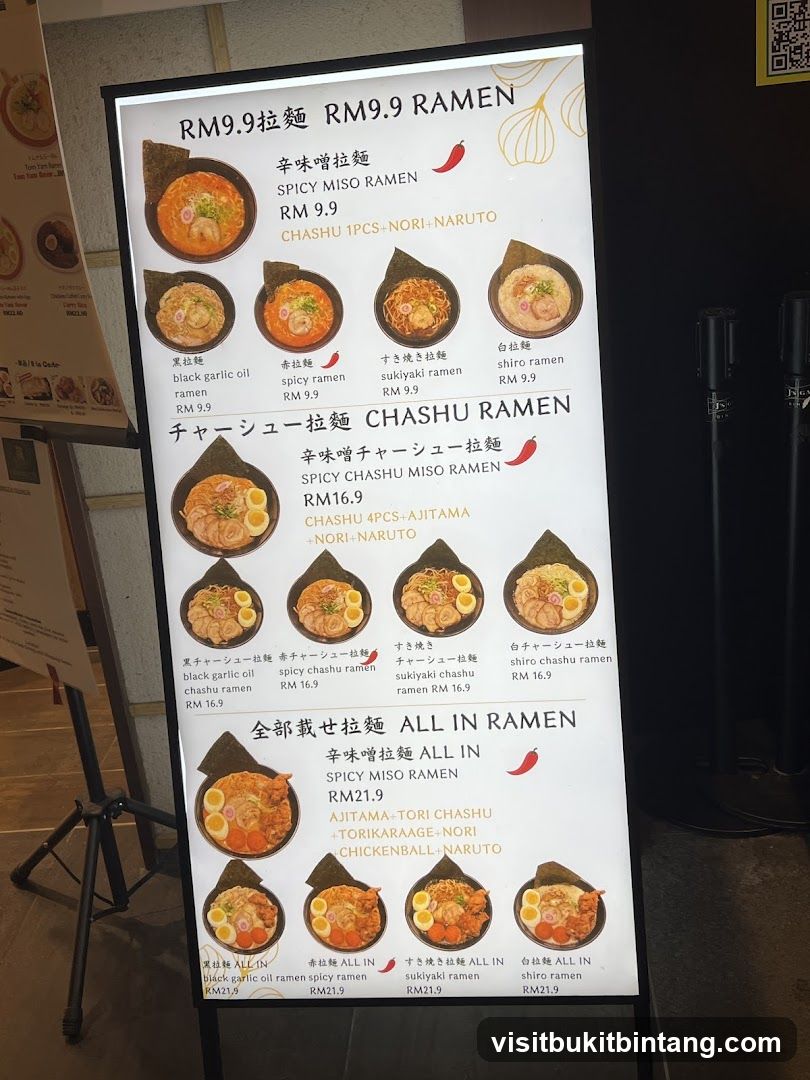 Ramen Menu
