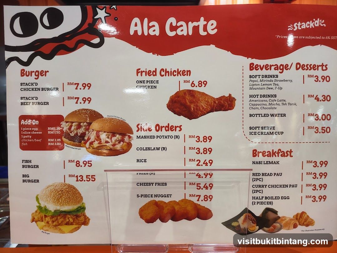Ala Carte Menu