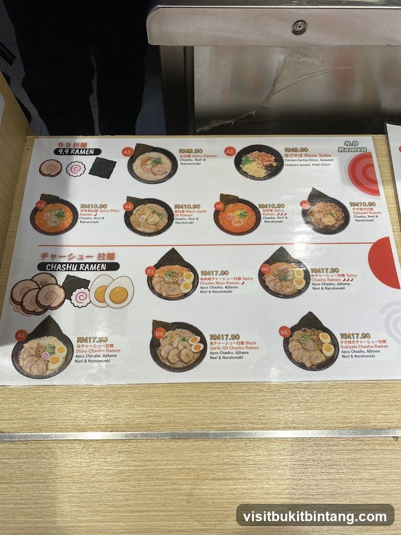 Ramen Menu