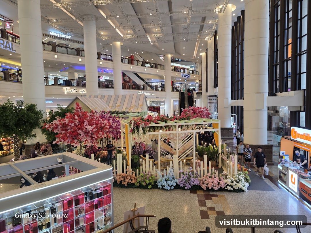 Mall Interior with Floral Display