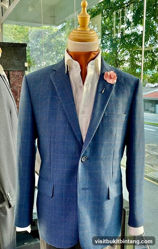 Mannequin in Blue Plaid Suit