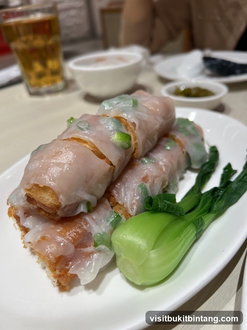 Steamed Rice Rolls with Bok Choy