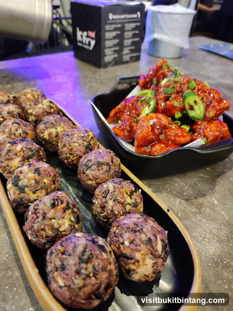 Korean Fried Chicken and Rice Balls