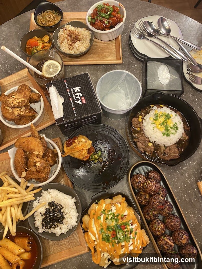 Table Full of Korean Food