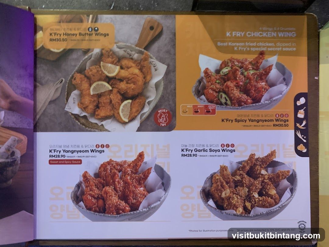 K Fry Chicken Wings Menu