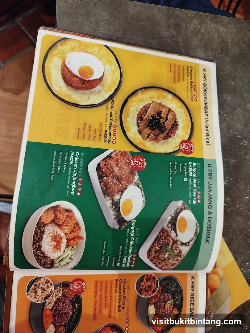 K FRY Menu